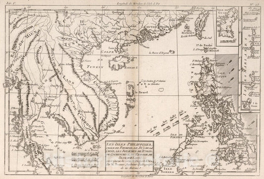 Historic Map : Les Isles Phiilippines, Celle de Formose, 1780, Vintage Wall Art