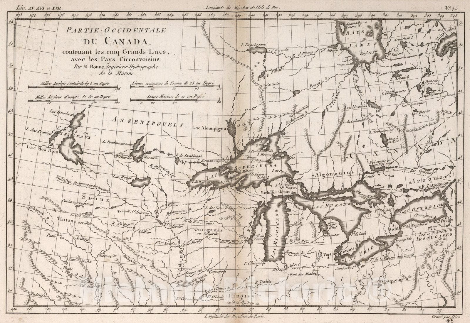 Historic Map : Partie Occidentale Du Canada, 1780, Vintage Wall Art