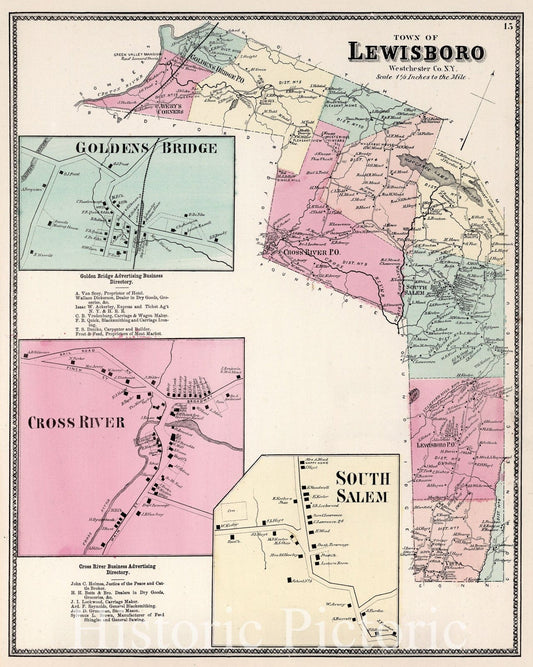 Lewisboro, Westchester County, New York - Property Map, 1867