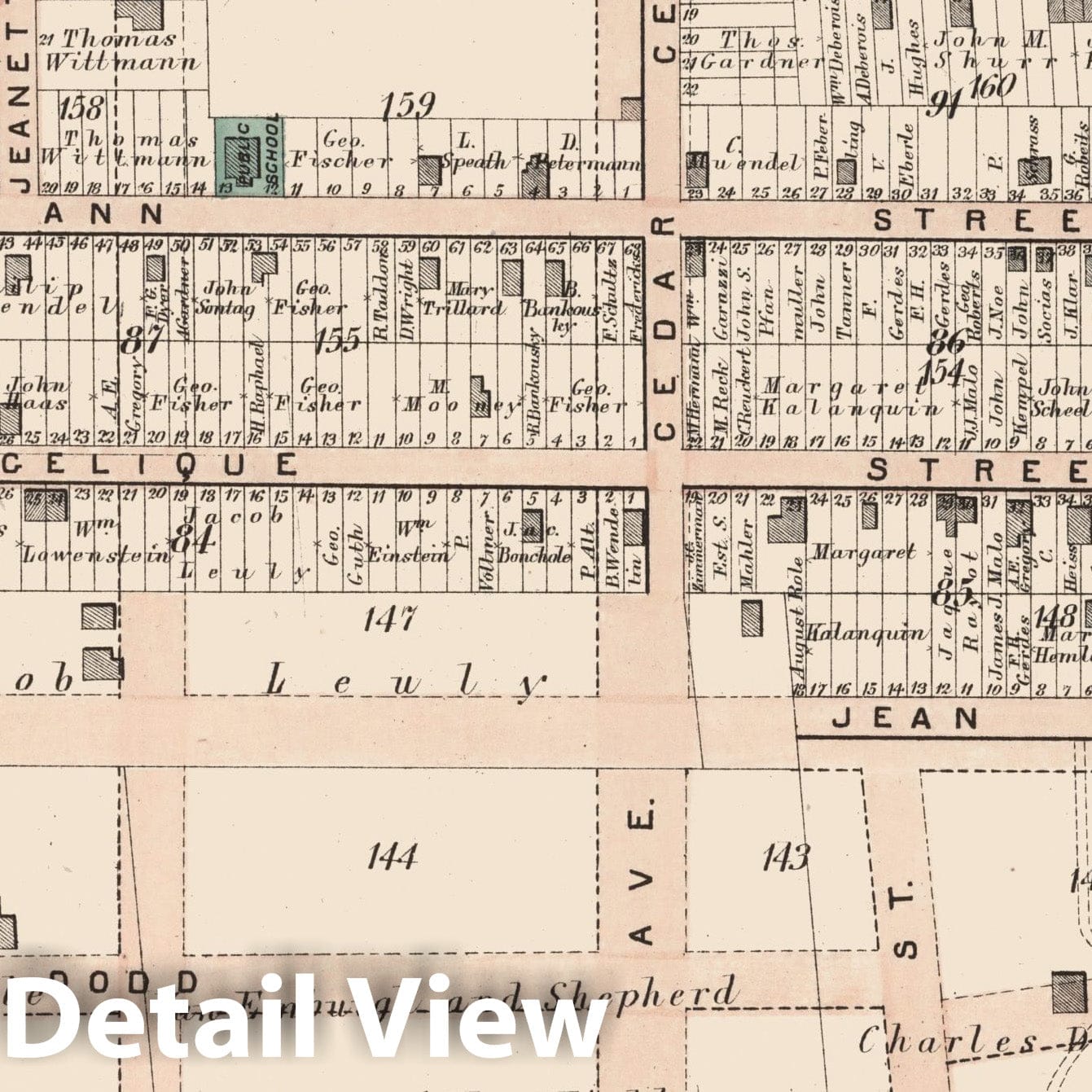 West Hoboken, New Jersey - Plate No. C, 1873 - Cadastral Map Print