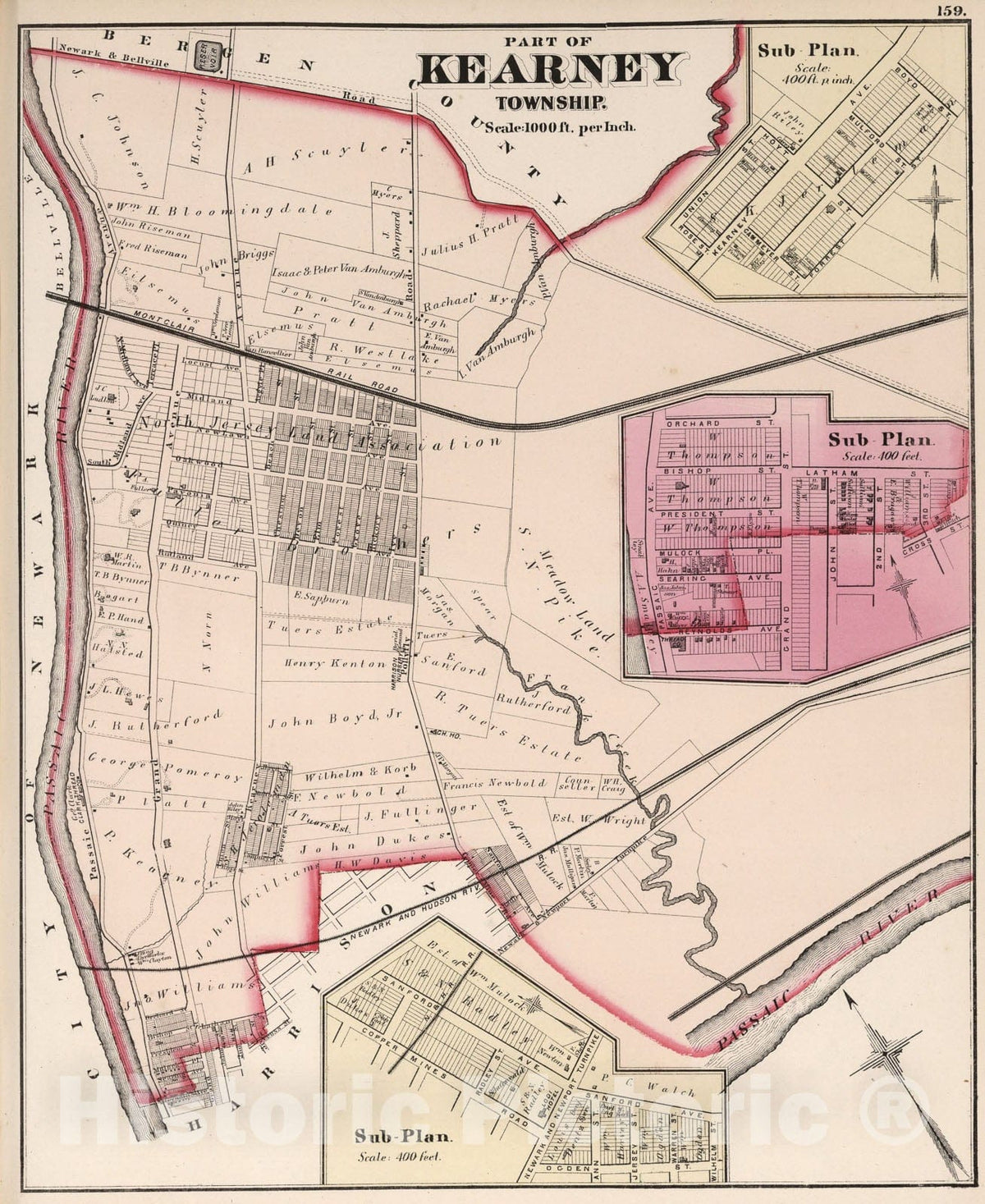 Historic Map : Part of Kearney Township., 1873, Vintage Wall Art