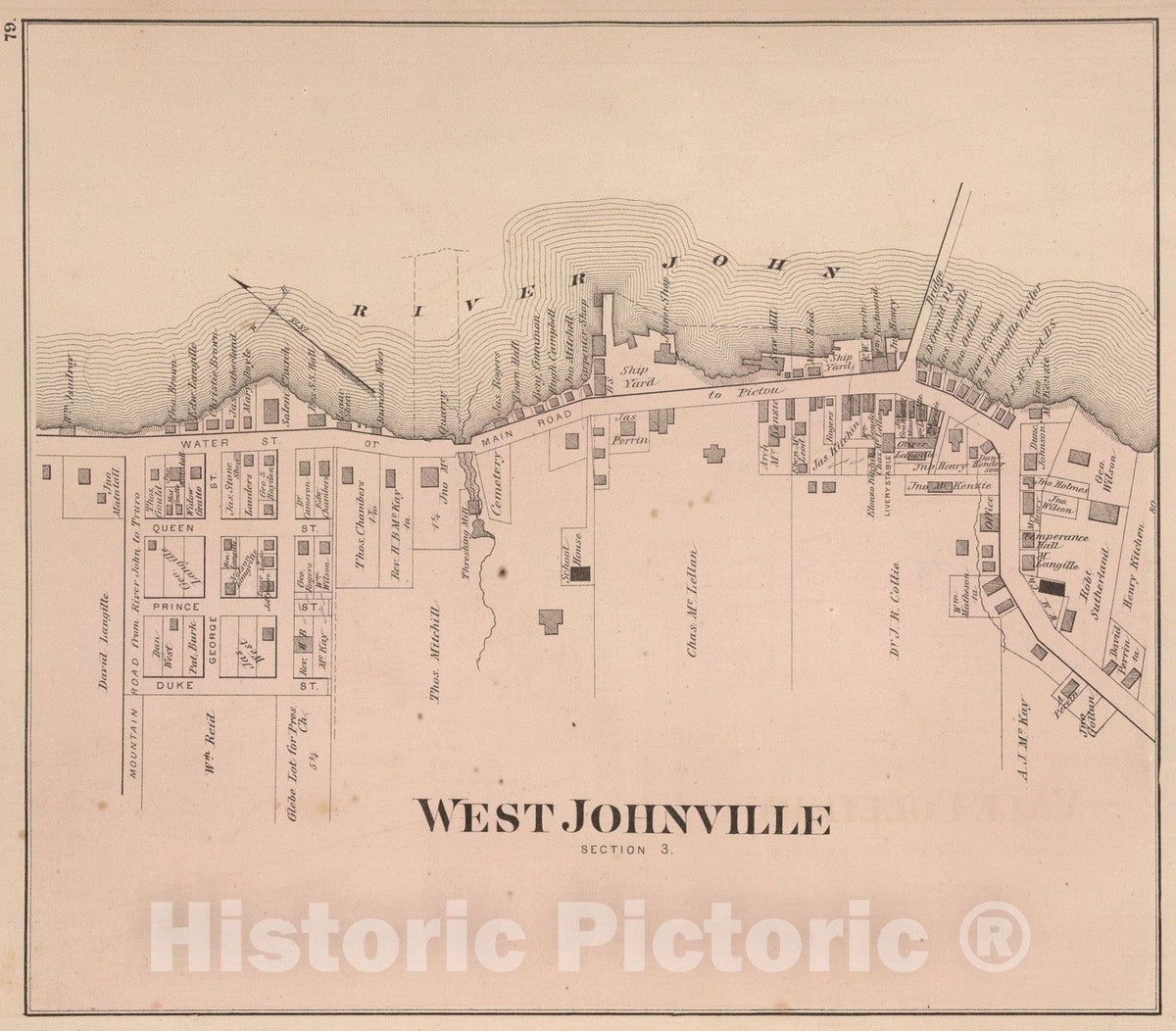 Historic Map : West Johnville, Section 3, Nova Scotia., 1879, Vintage Wall Art