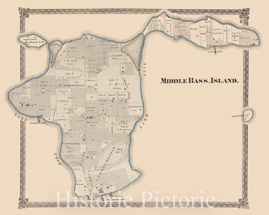 Middle Bass Island, Ottawa County, Ohio - Property Map, 1874