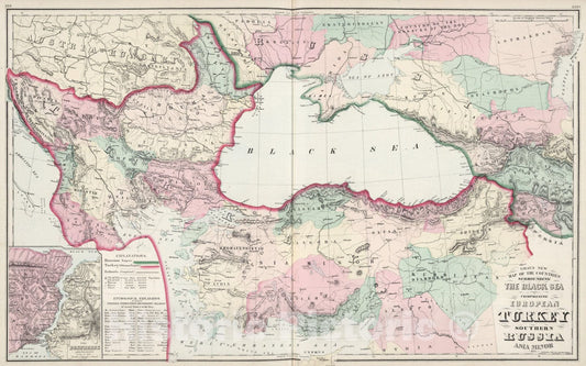 Historic Map : Vicinity of the Black Sea., 1878, Vintage Wall Art