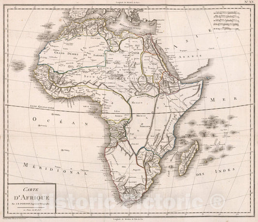 Historic Map : Carte d'Afrique, 1803, Vintage Wall Art