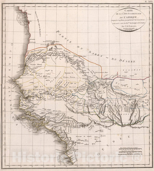 Historic Map : Carte de la cote occidentale de l'Afrique, 1804, Vintage Wall Art