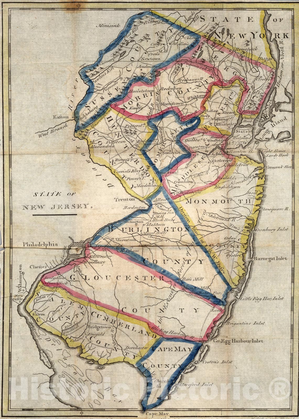 New Jersey, Rhode Island, Connecticut, South Carolina 1831 Pocket Atlas Maps