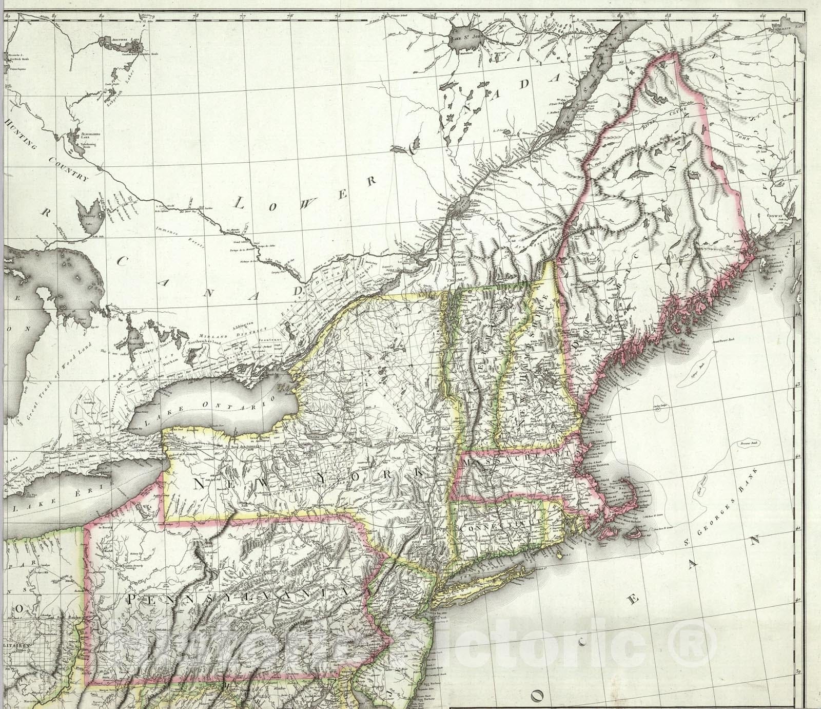 Historic Map : Sheet 2: United States of Nth. America., 1812, Vintage Wall Art