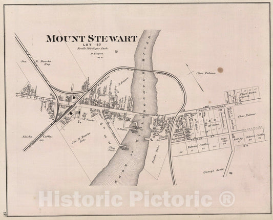 Historic Map : Mount Stewart, Lot 37., 1880, Vintage Wall Art