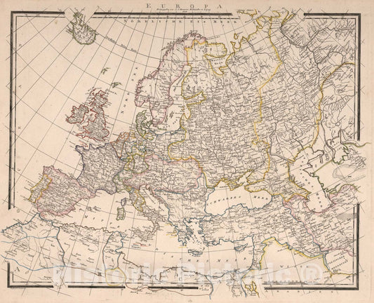 Historic Map : Europa, 1826, Vintage Wall Art