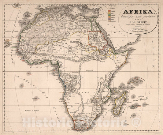 Historic Map : Afrika, 1826, Vintage Wall Art