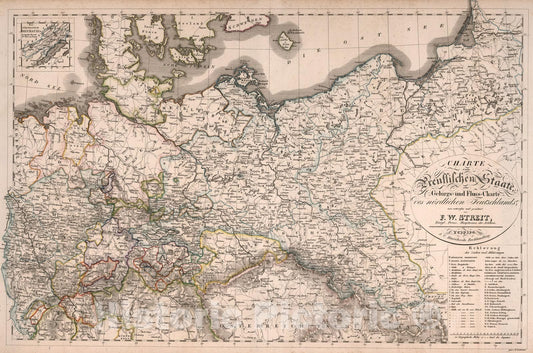 Historic Map : Charte vom Preussischen Staate, 1827, Vintage Wall Art