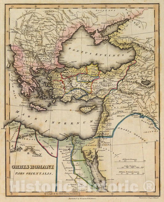 Historic Map : Orbis Romani Pars Orientalis., 1823, Vintage Wall Art