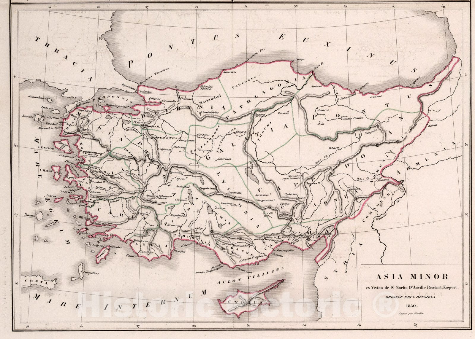 Historic Map : 10. Asia Minor., 1850, Vintage Wall Art