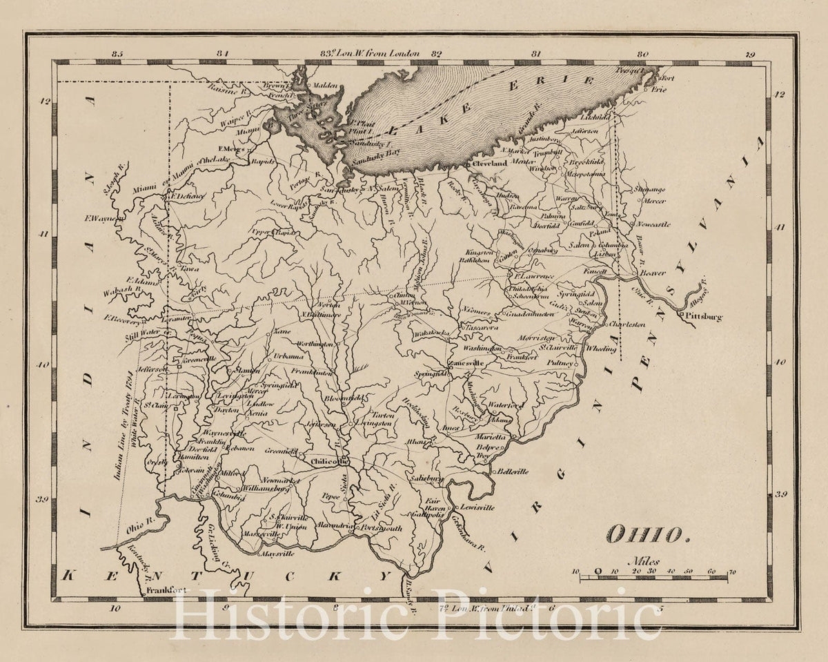 Ohio, 1816 - Historical Map Print