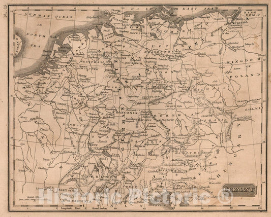 Historic Map : Germany, 1822, Vintage Wall Art