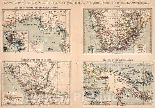 Historic Map : Kolonien in Afrika und in der Sud-See., 1853, Vintage Wall Art