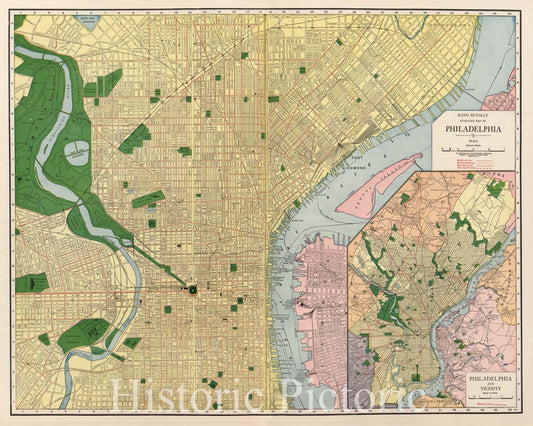 Philadelphia, Pennsylvania - Railroad Map, 1924 - Historical Map Print