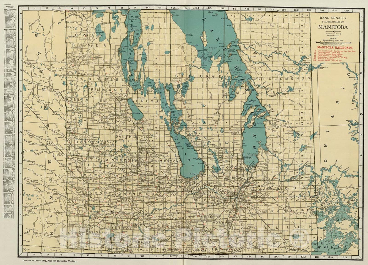 Historic Map : Manitoba., 1924, Vintage Wall Art