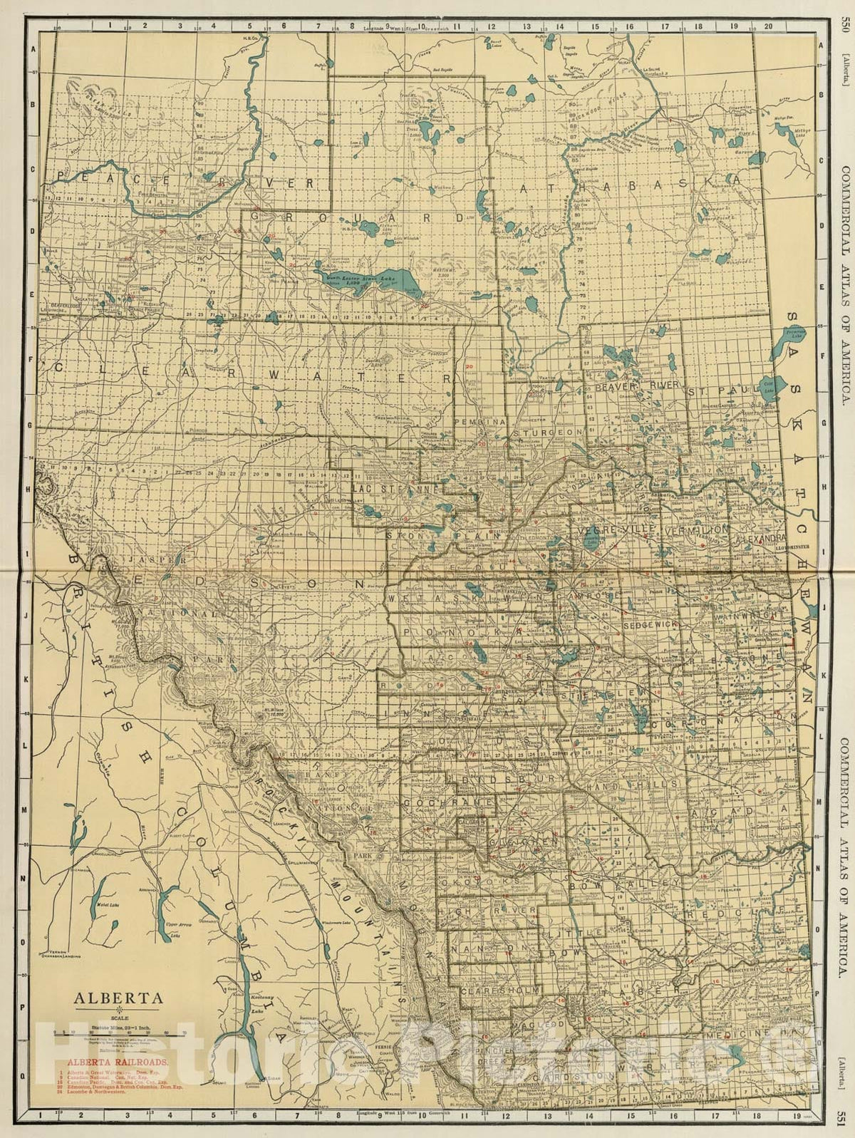 Historic Map : Alberta., 1924, Vintage Wall Art