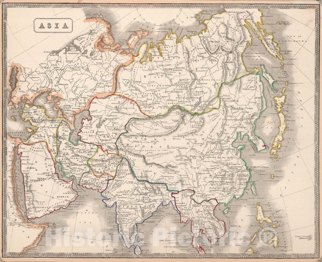 Historic Map : Asia., 1848, Vintage Wall Art