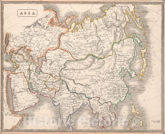 Historic Map : Asia., 1848, Vintage Wall Art