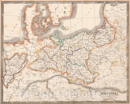 Historic Map : Prussia., 1848, Vintage Wall Art