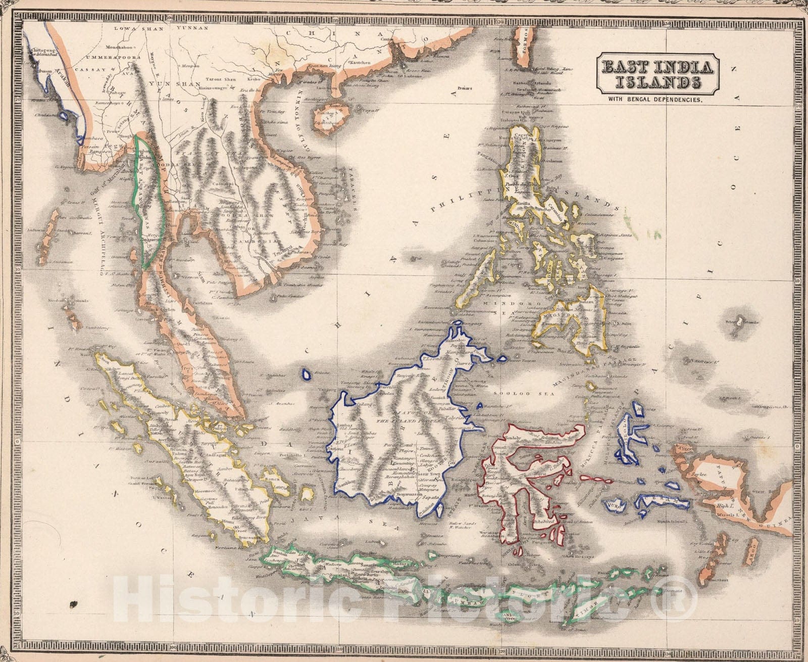 Historic Map : East India Islands with Bengal Dependencies. (New Holland)., 1848, Vintage Wall Art