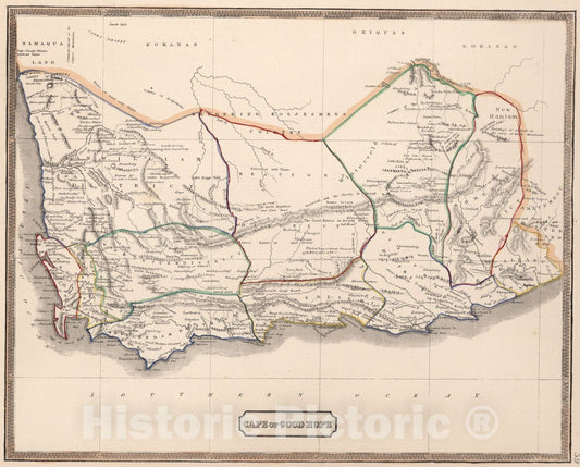 Historic Map : Cape of Good Hope., 1848, Vintage Wall Art