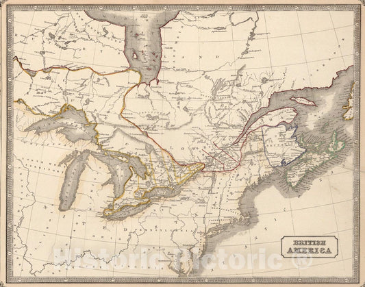 Historic Map : British America., 1848, Vintage Wall Art
