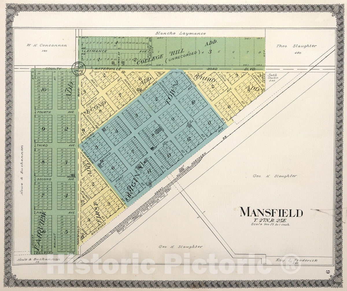 Historic Map : Mansfield, Washington., 1915, Vintage Wall Art