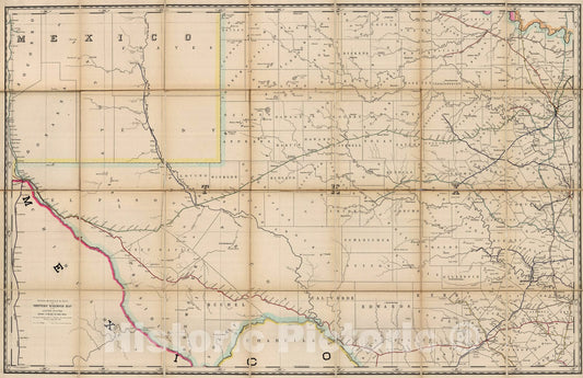 Historic Map : (Texas) Railroad Map of the United States., 1891, Vintage Wall Art