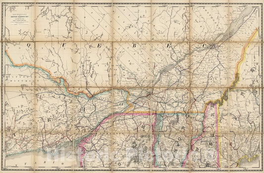 Historic Map : (Quebec, New England) Railroad Map of the United States., 1891, Vintage Wall Art