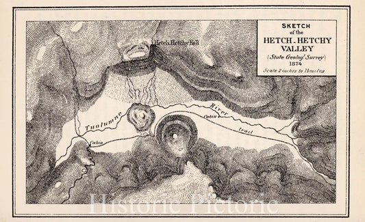 Hetch Hetchy Valley, California - Geologic Map, 1874