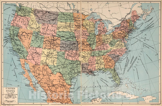 Historic Map : United States, 1935, Vintage Wall Art