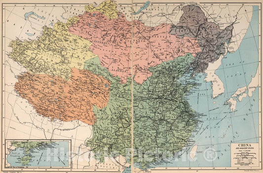 Historic Map : China and Adjacent States, 1935, Vintage Wall Art