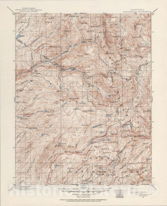 Historic Map : Dardanelles, Calif., 1896, Vintage Wall Art