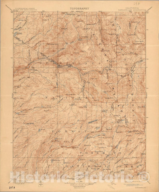 Historic Map : Dardanelles, Calif., 1912, Vintage Wall Art