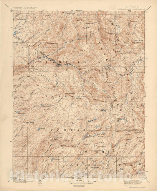 Historic Map : Dardanelles, Calif., 1924, Vintage Wall Art