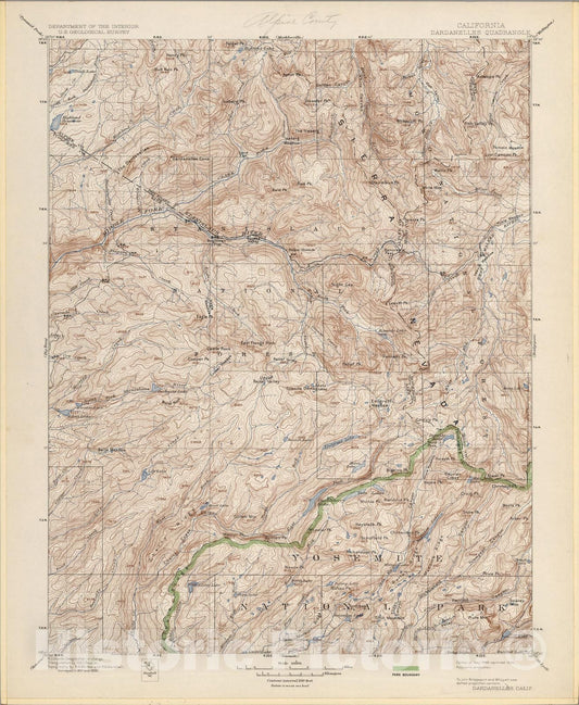 Historic Map : Dardanelles, Calif., 1934, Vintage Wall Art