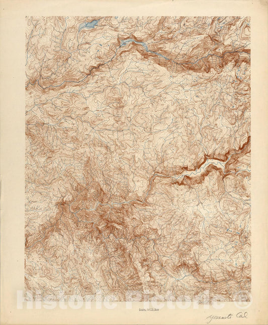 Historic Map : Yosemite, Calif., 1938, Vintage Wall Art