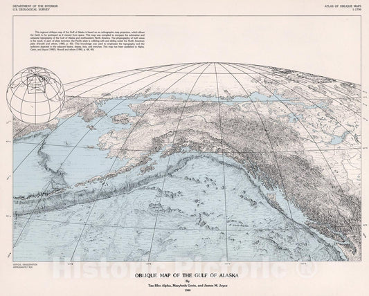 Gulf of Alaska - Geologic Map, 1980 - Historical Map Print