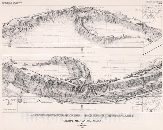 Historic Map : Central Aleutian Arc, Alaska., 1988, Vintage Wall Art