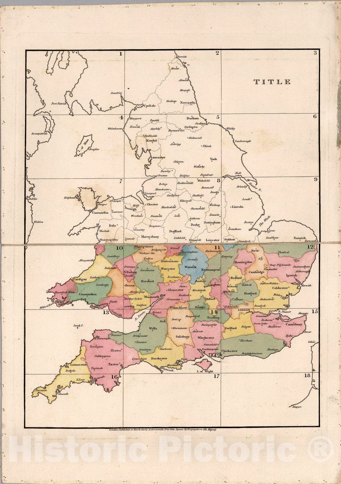 Historic Map : Index Sheet 2, 1815, Vintage Wall Art