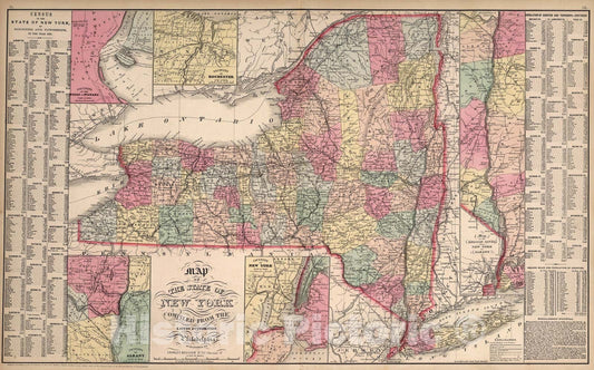 Historic Map : New York., 1859, Vintage Wall Art