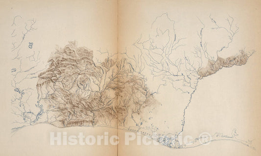 Historic Map : No. 28A: Relief map of Tamaulipas, 1922, Vintage Wall Art