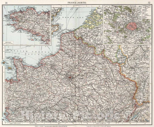 Historic Map : France (North), 1900, Vintage Wall Art