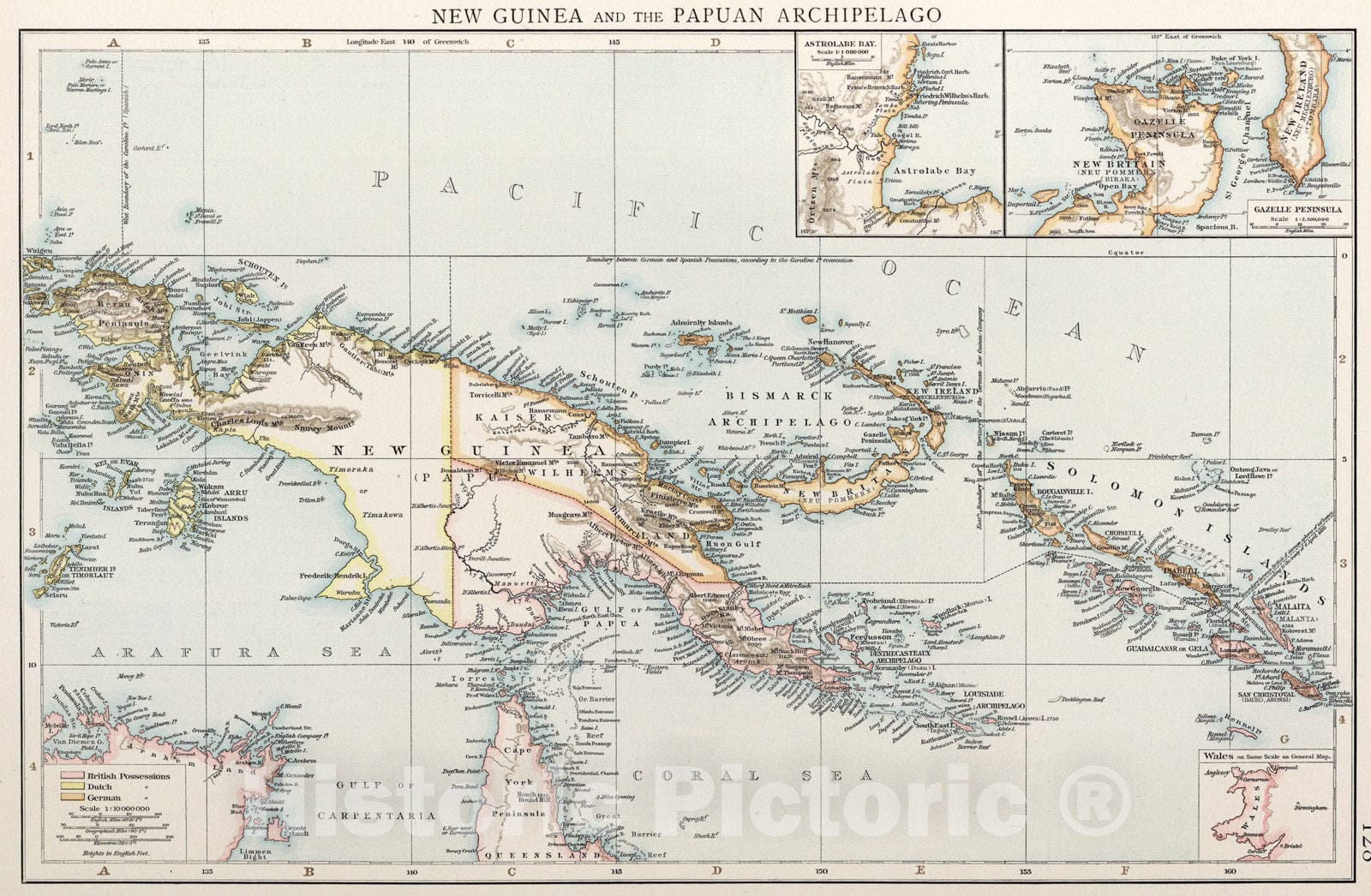 Historic Map : New Guinea and the Papuan Archipelago, 1900, Vintage Wall Art
