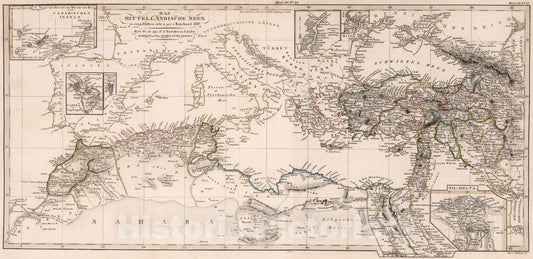 Historic Map : Composite: Das mittellandische Meeres, 1833, Vintage Wall Art