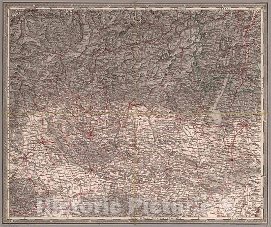 Historic Map : Milano, 1840, Vintage Wall Art